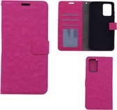 LuxeBass Hoesje geschikt voor Xiaomi Redmi 10 - Boekhoesje met kaartvakken - Roze gsm hoesje - telefoonhoes - telefoonhoesjes
