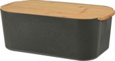 Excellent Houseware Boîte à pain avec planche à découper - anthracite - bambou/plastique - 33 x 18 x 12 cm