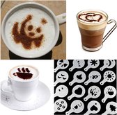 16 Koffie Decoratie Sjablonen - Plastic - Draadtrekken - Mal voor Mooi Koffieafdrukken - Model - Verdikte Sjabloon voor Koffie - Melkschuim - Spray - Thuis -Keuken - Café - Restaurant Gebrui