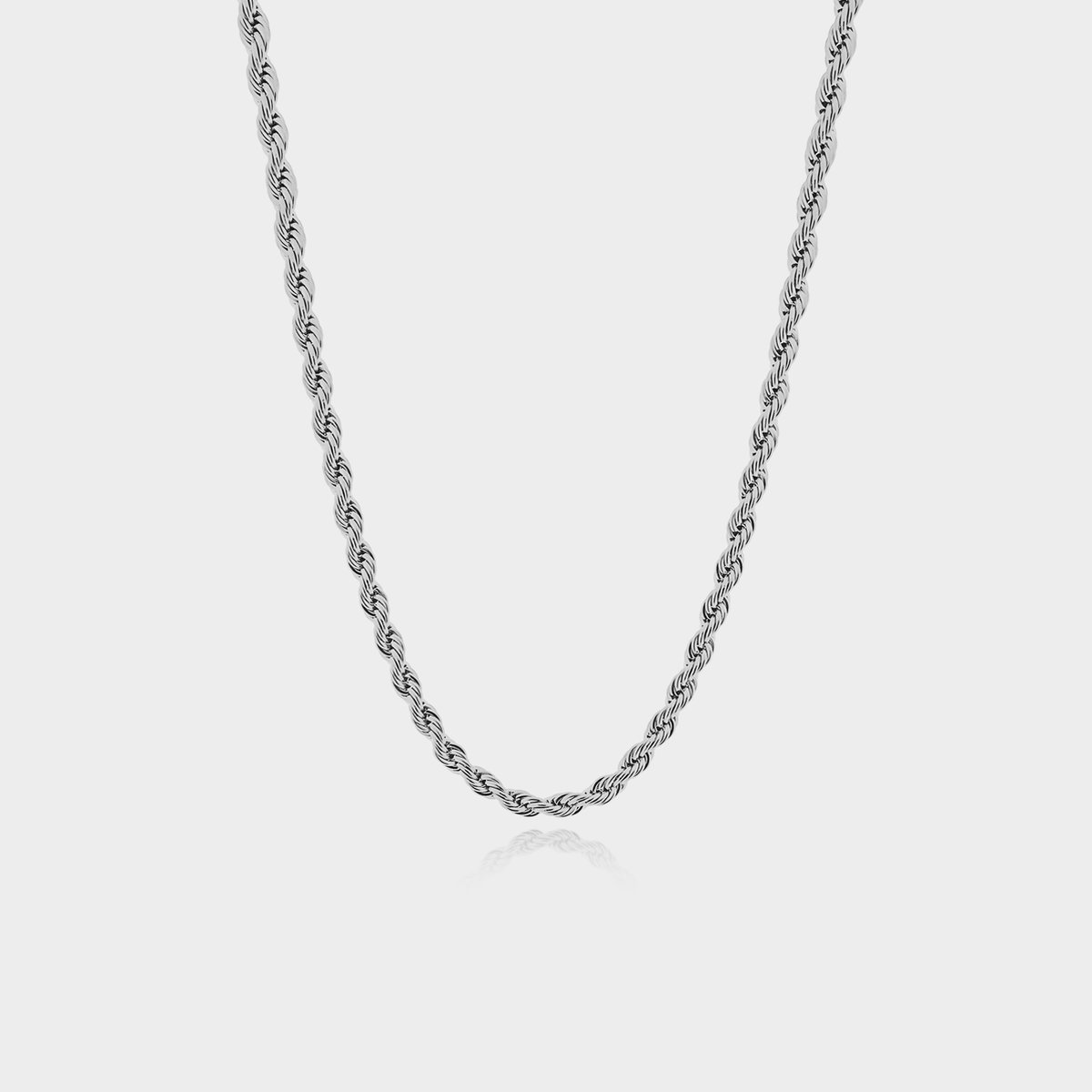 Rope Ketting 5 mm - Zilveren Schakelketting - 50 cm lang - Ketting Heren - Olympus Jewelry