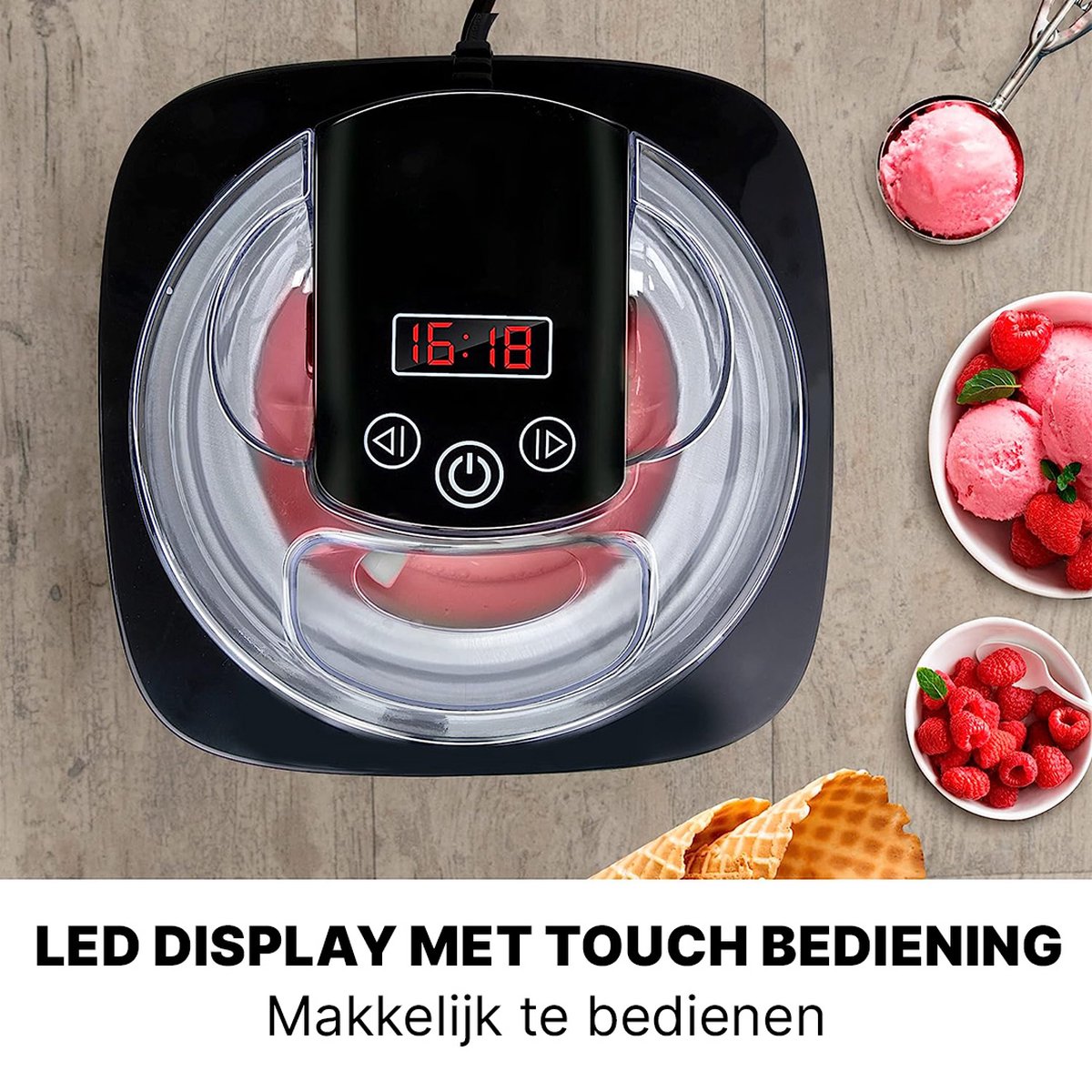 Ijsmachine 3in1 Ijsbereider voor Frozen Yoghurt, Sorbet en Ijs Ijsmachine...