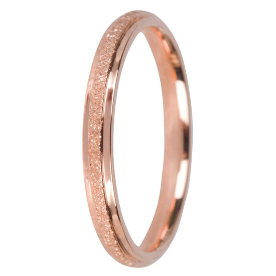 Glitter Ring - Minimalistische Ring - Rosé Goud RVS (17.25mm / maat 54)