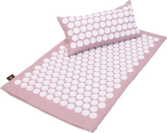 Set spijkermat en spijkerkussen Lotus in oudroze