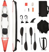 Kayak gonflable The Living Store - Polyester avec revêtement PVC - 424 x 81 x 31 cm - Durable et respirant - Pompe incluse - Sac - Pagaies et sièges - Convient pour 14 ans et plus - Capacité de charge 170 kg - Rouge