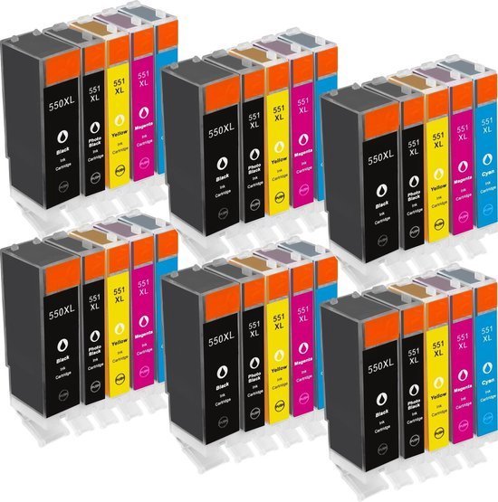 Print-Equipment Inkt cartridges / Alternatief spaarset 30 patronen Canon  PGI-550... | bol