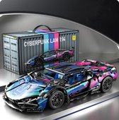 Cyberpunk Lam - Auto - Bouwstenen auto - Elektronisch bouwstenen auto - DIY toy - Modelspeelgoed - Cadeau - Unisex - High tech auto model - Sportwagen - Automodelbouwset - Legos