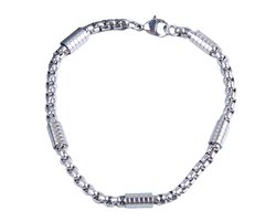Plux Fashion Monte Carlo Armband - Zilver - 4mm/21cm - Sieraden - Zilveren Armband - Monte Carlo Bracelet - Stainless Steel - Sieraden - HipHop Armband - Schakel Armband - Sieraden Cadeau - Luxe Style - Duurzame Kwaliteit - Halloween - Oktoberfeest