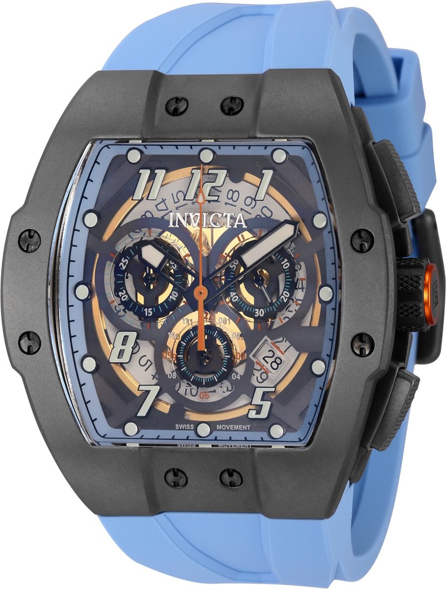 Invicta JM Correa 44412 Heren Horloge - Waterdicht - Analoog - Quartz Uurwerk - Titanium met zwarte Wijzerplaat - 47mm - Titanium