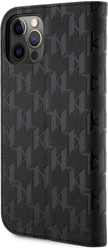 Karl Lagerfeld iPhone 14 Pro Book Case Saffiano Monogram Black