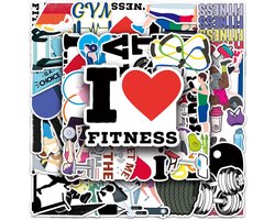 Fitness Stickers 50 Stuks | Gym Stickers | Teksten | Quotes | Sportieve Stickers | Sport | Laptop Stickers | Stickers Kinderen en Volwassenen | Stickervellen | Plakstickers | Koffer Stickers | Stickers Bullet Journal en Planner