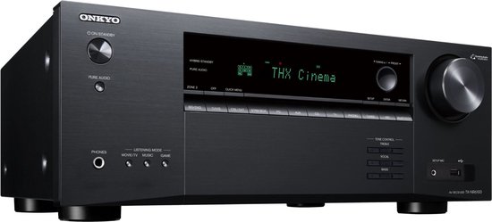 Onkyo TX-NR6100 Black AV-receiver | 7.2 | DAB+ , FM , internetradio | Bluetooth | Wi-Fi | Multiroom | Works with Sonos | DTS Play-Fi | AirPlay 2 | Chromecast | Streaming Services | 8K | HDMI 2.1 | Klipsch Optimize Mode | THX Select