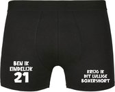 Ben ik eindelijk 21, krijg ik dit lullige boxershort Heren Boxershort - verjaardag - jarig - 21e verjaardag - feest - onderbroek - grappig