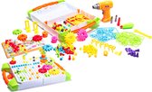 Playos® - Constructiespeelgoed - 181 delig - Met schroevendraaier - Patronen - Bouwen - Bouw Speelgoed - Montessori Speelgoed - Educatief Speelgoed - Montage - Techniek - STEM Speelgoed
