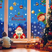Kerst venster stickers, 9 vellen kerst venster sticker dubbel bedrukt kerstman sneeuwpop geschenken sneeuwvlok, kerst venster stickers voor glas ramen kerst vakantie huis kantoor decor