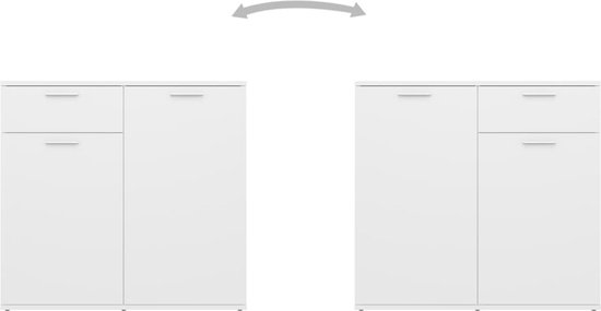 Buffet vidaXL 80 x 36 x 75 cm Bois traité Blanc brillant