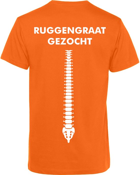 T-shirt Ruggengraat gezocht | Oktoberfest dames heren | Carnavalskleding heren dames | Foute party | Oranje | maat M