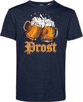 T-shirt Prost | Oktoberfest dames heren | Carnavalskleding heren dames | Foute party | Navy | maat M