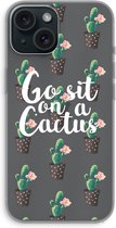 Case Company® - Hoesje geschikt voor iPhone 15 hoesje - Cactus quote - Soft Cover Telefoonhoesje - Bescherming aan alle Kanten en Schermrand