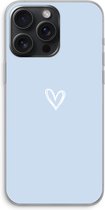 Case Company® - Hoesje geschikt voor iPhone 15 Pro Max hoesje - Klein Hart Blauw - Soft Cover Telefoonhoesje - Bescherming aan alle Kanten en Schermrand