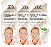 Masque visage SyS - 3 pièces - Thé vert & Argile White - 15 ml
