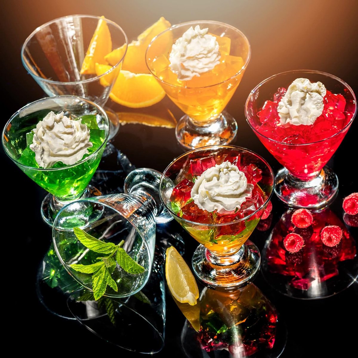 KADAX IJsbekerset, 12 stuks, 280 milliliter dessertkom van hoogwaardig glas, 10,6 x 9,4 cm ijsglazen, vaatwasmachinebestendige fruitgeleikommen, dessertkopjes voor ijs (280 ml, set van 12 stuks