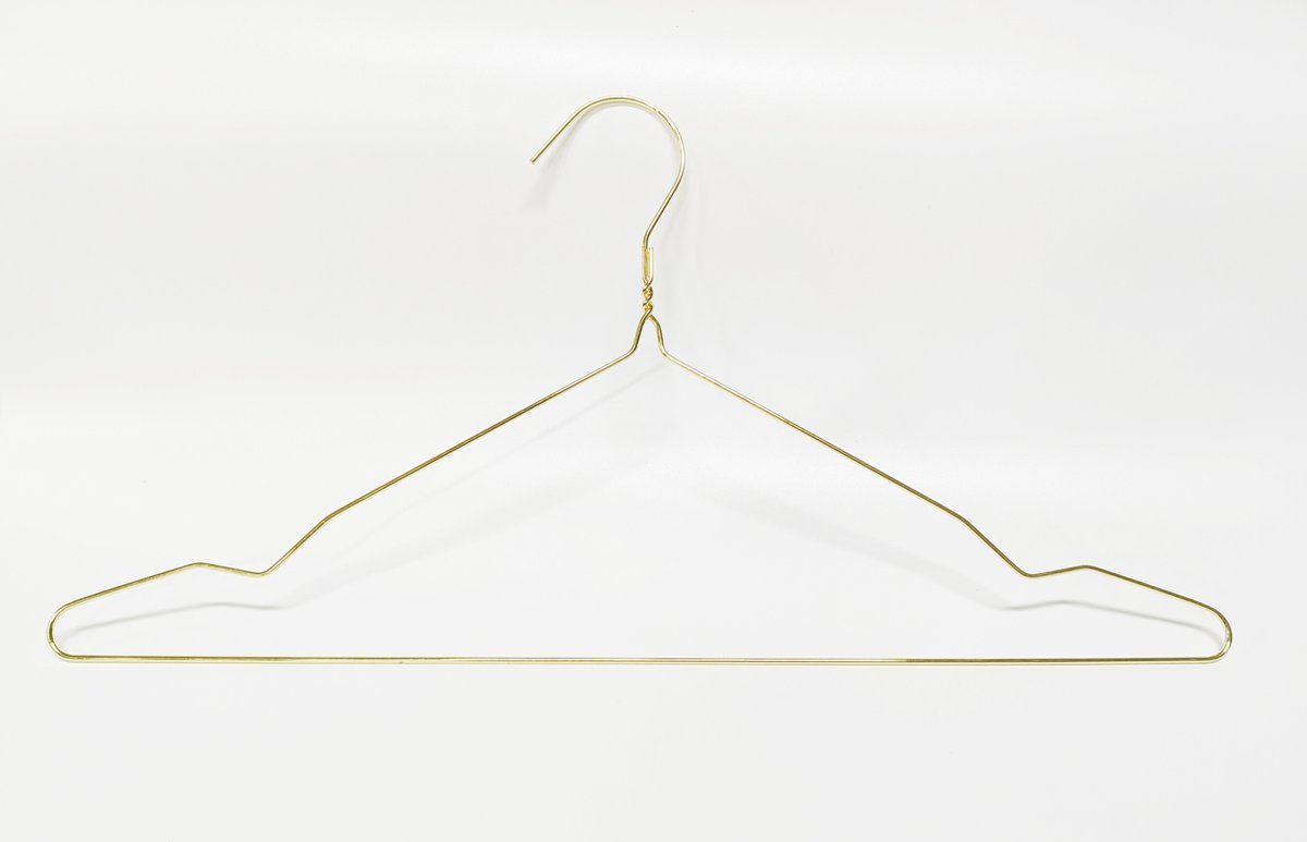 Gouden boutique kledinghanger- 40 cm - ø 2.3 mm - Goudkleurige draadhanger- 10 stuks