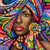 Diamond painting – afrikaanse dame –40x40 cm – vierkante stenen