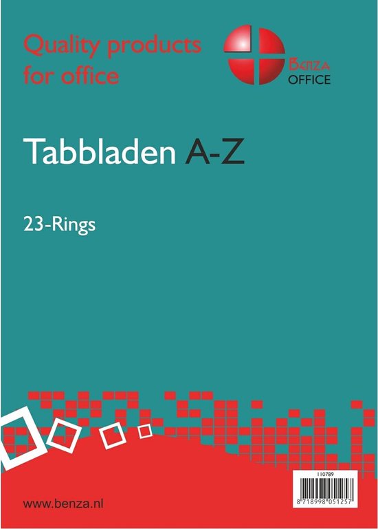 Benza Tabbladen ABC, Alfabet (A t/m Z) A4 (23 rings) - Benza
