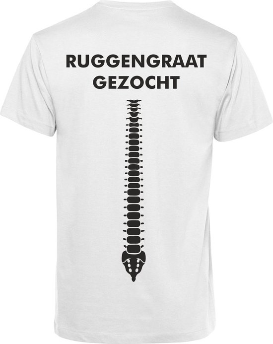 T-shirt Ruggengraat gezocht | Oktoberfest dames heren | Carnavalskleding heren dames | Foute party | Wit | maat L