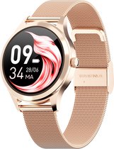 Relify Smartwatch - Smartwatch Dames - Dames Horloge - Horloge - HD Touchscreen - Bloeddrukmeter - Stappen & Calorie teller - Saturatiemeter - IOS & Android - Rose Gold