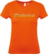 Dames T-shirt Oktoberfest bier | Oktoberfest dames heren | Lederhosen man | Foute party | Oranje dames | maat L