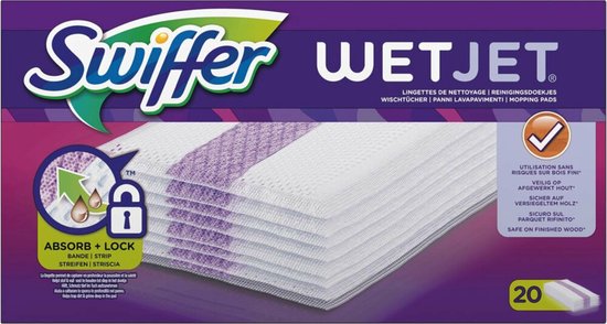 4x Swiffer WetJet Dweilsysteem Navulling Reinigingsdoekjes 20 Stuks