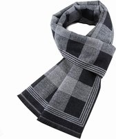 Warme Winter Sjaal Mannen Herfst Elegante Plaid Sjaals Zwart-grijs geruit