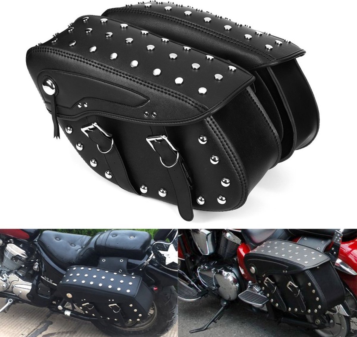 Leren motorzadeltassen