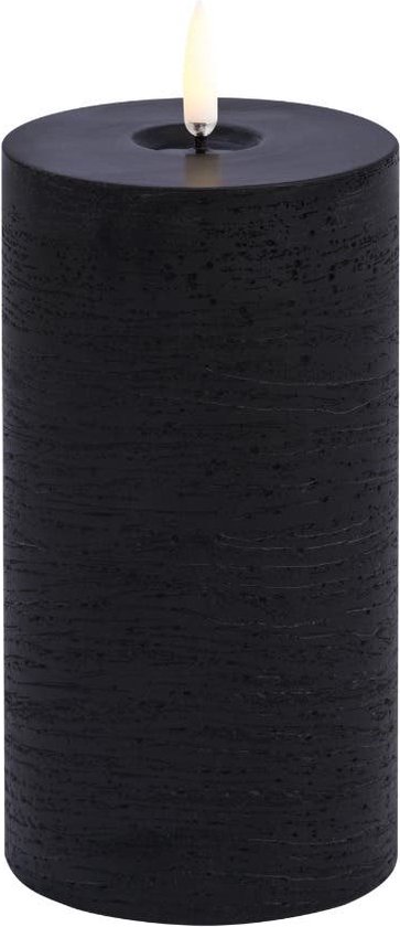 Uyuni led-kaars Melted 7,8 x 15cm forest black