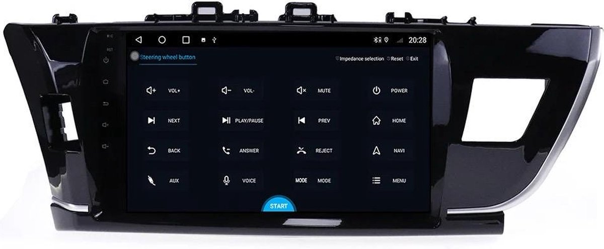 Navigatiesysteem auto met scherm - autoradio geschikt voor Android en iOS - wifi bluetooth radio - geschikt voor Toyota Corolla 2014-2016
