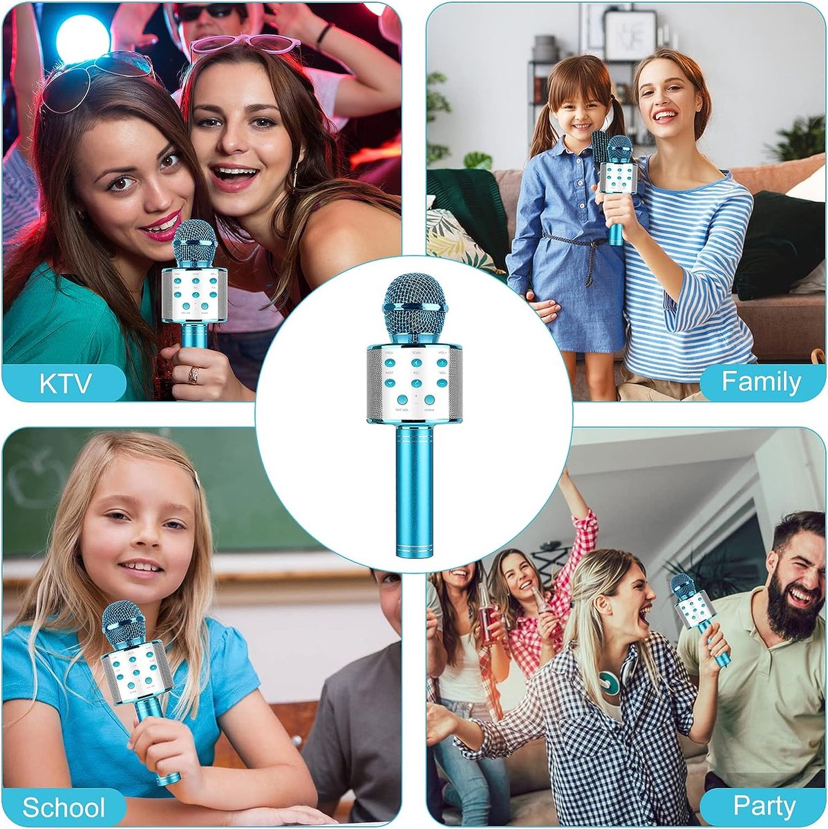 Draadloze Bluetooth Microfoon Karaoke, Microfoon Kindercadeaus voor jongens meisjes, vanaf 5 6 7 8 9 10 11 12 Kind Verjaardagscadeau — cadeau in Spellen & Speelgoed - foto 6