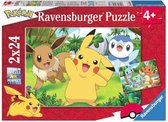 Ravensburger Puzzel Pikachu en zijn vrienden - Legpuzzel - 2x24 stukjes