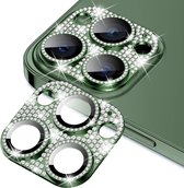 Screenz® - Camera lens protector geschikt voor iPhone 15 Pro / 15 Pro Max glitter groen - Screenprotector - Beschermglas - Glasplaatje geschikt voor iPhone 15 Pro / 15 Pro Max