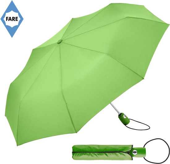 Fare Mini Paraplu - AOC - Automatisch openen en sluiten - Windproof - Ø97 cm - Polyester/Kunststof/Staal - Lichtgroen