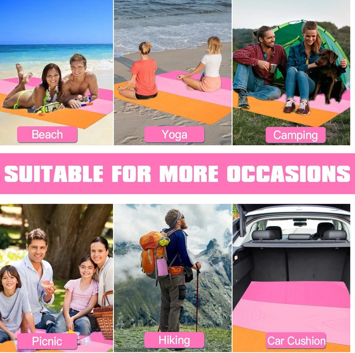 Lichtgewicht Mat Outdoor Picknick Mat Strand Mat Waterdicht Plaid Picknick Deken Pocket Strand Deken Vouwen Camping Mat Matras (kleur: Zoals afgebeeld-01, Maat: 140x200cm