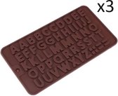 3x Alfabet - Siliconen mal voor o.a. chocolade