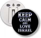 Button Met Clip - Keep Calm And Love Israel