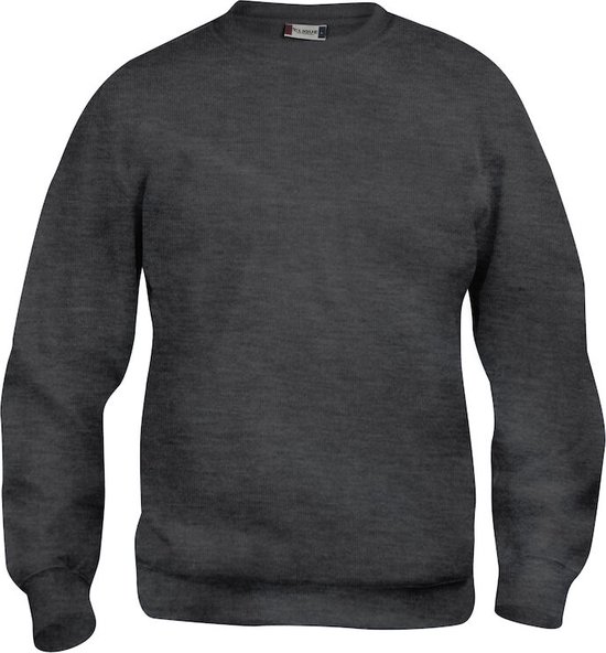 Clique Basic Roundneck Sweater Antraciet Melange maat 2XL