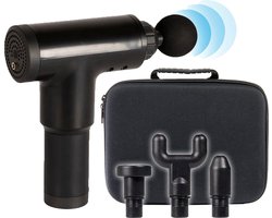 Massage Gun met 4 verschillende opzetstukken.