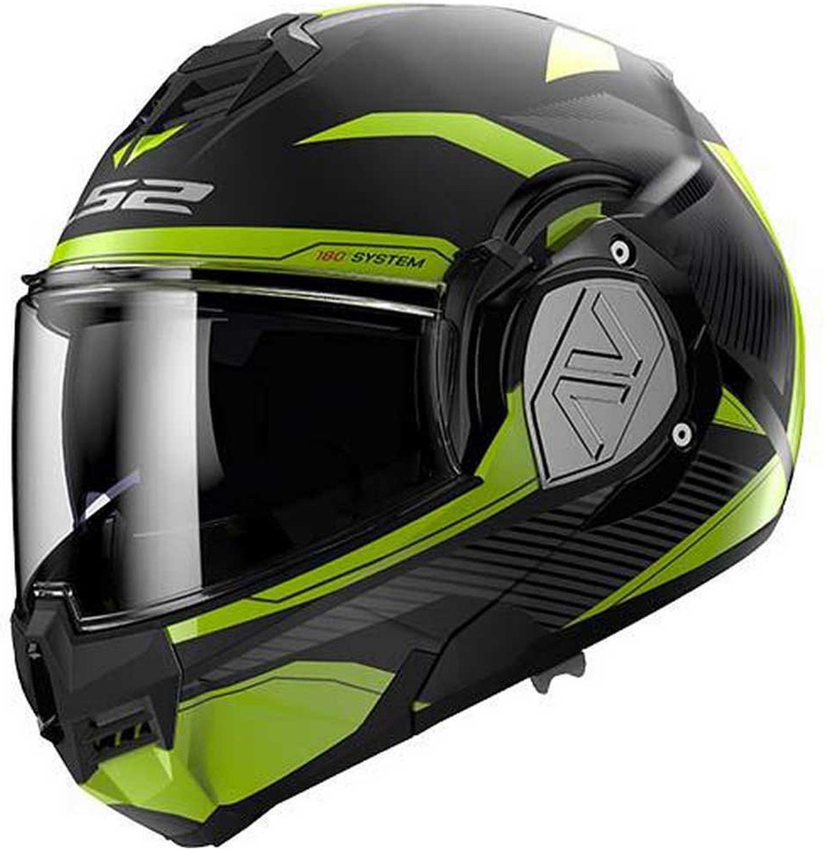 LS2 FF906 Advant Revo systeemhelm mat zwart geel XXL