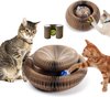 Krabplank voor katten, Magic Organ Cat Scratching Board, 2-in-1 kattenkrabplank met belletjes, opvouwbaar, handig kattenkrabbord, duurzaam, recyclebaar, kattenkrabboard, huis