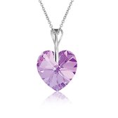 Montebello Ketting Pim HZ116 - Swarovski® Hart - 925 Zilver Gerhod. - Ø14mm - 50cm