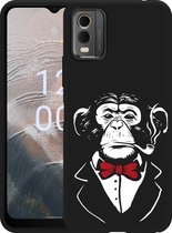 Cazy Hoesje Zwart geschikt voor Nokia C32 Smoking Chimp
