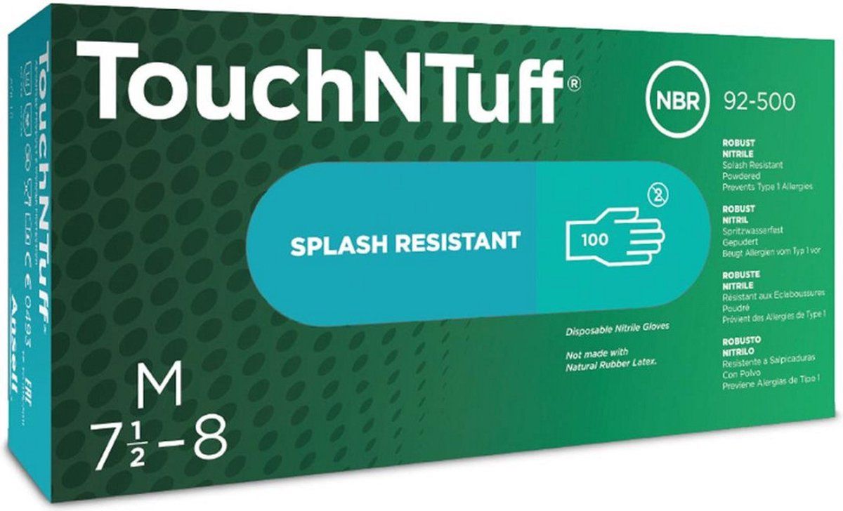 Goedkoopste ANSELL TOUCHNTUFF - Robuuste Nitrile Handschoenen - Spetter-/Latexvrij - 100 stuks - Maat XL